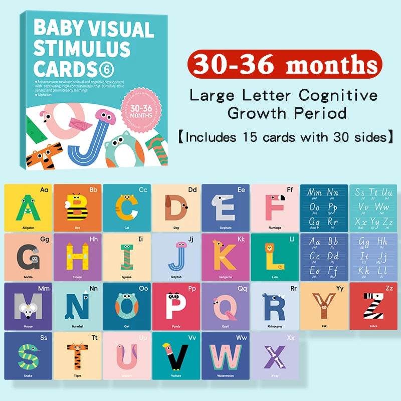 Baby Visual Stimulation Cards Montessori High Contrast Flash Card Infant Gift For Children Cognition Toy - AIAZ