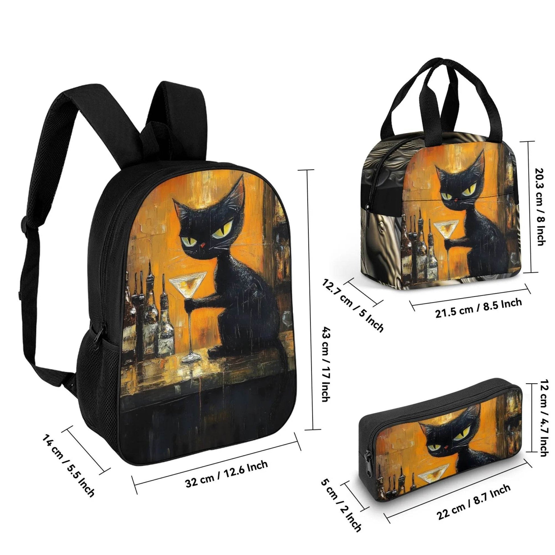 3Pcs Set School Backpack with Front Pocket,Cartoon L-eveling School Bags for Girls Boys,Large Child Backpack - AIAZ