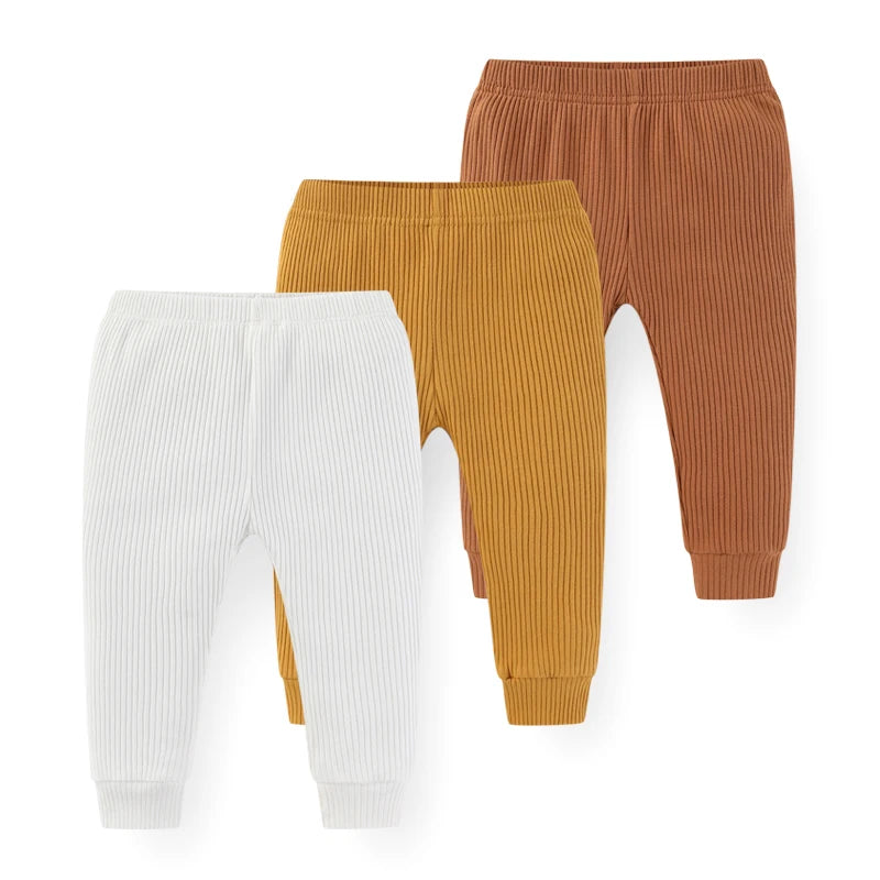3PCS Solid Color Cotton Baby Boy Pants 0-24M Newborn Baby Girl Trousers Soft Baby Underwear