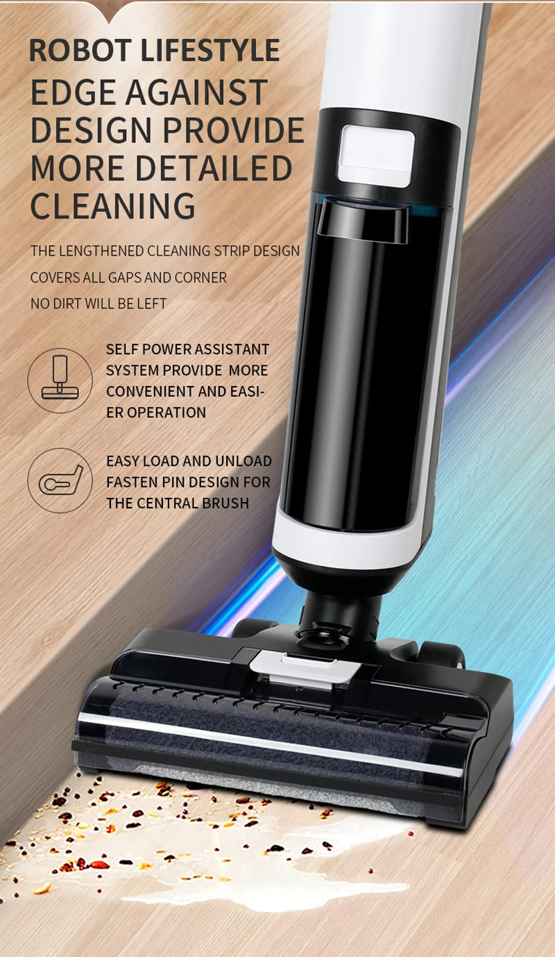 Cordless Vacuum Cleaner for Wet And Dry Cleaning RL8Pro, Smart Washing for Home Multi Surface Floor,14000Pa, Self-drying