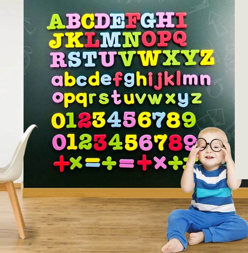 24-76pcs Magnetic Alphabet Letters EVA Foam Refrigerator Stickers Toddlers Kids Learning Spelling Counting Educational Toys Gift - AIAZ