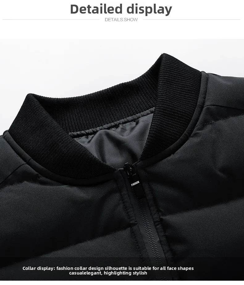 New Men's Outdoor Fashion Trend Windproof Warm Cotton Clothes Comfortable Versatile Breathable Sports Leisure Collar Jacket - AIAZ
