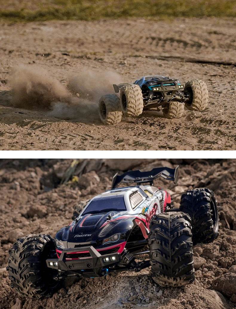 1:16 4WD RC Car 70KM/H Or 50KM/H With LED Remote Control Cars High Speed Drift Monster 4x4 Truck for Kids vs Wltoys 144001 Toys - AIAZ