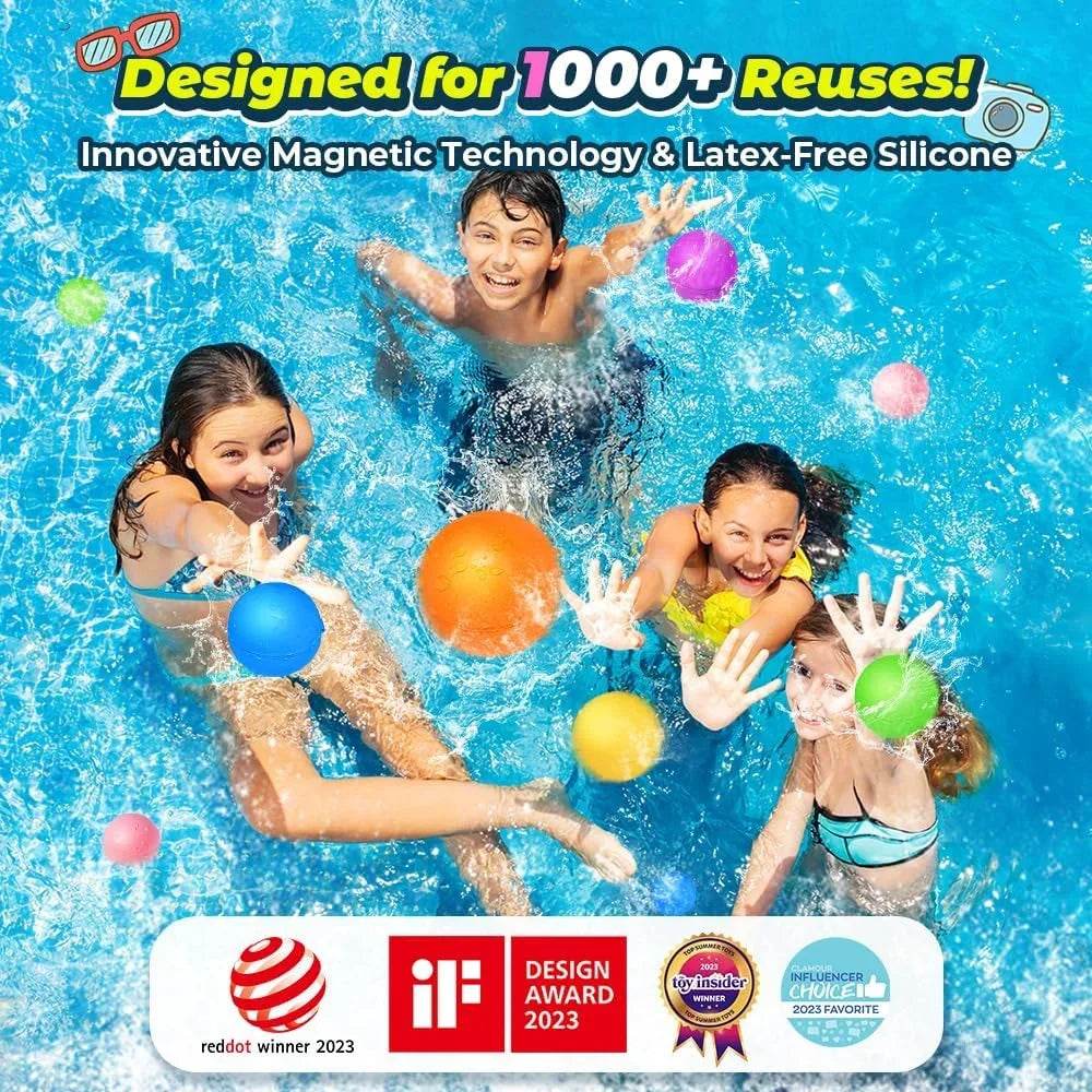 Reusable Water Balloons, Pool Beach Water Toys for Boys and Girls, Outdoor Summer Toys for Kids Ages 3-12 - AIAZ