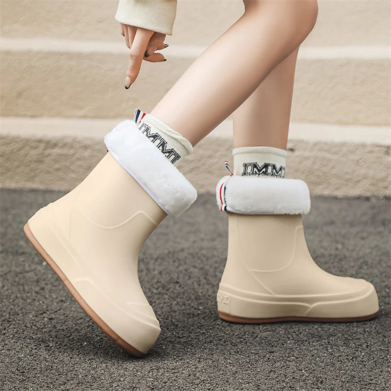 Cute Parent-Child Rain Boots Women's Anti-Slip Waterproof oes Four Seasons Universal Slip-Resistant Rubber Boots