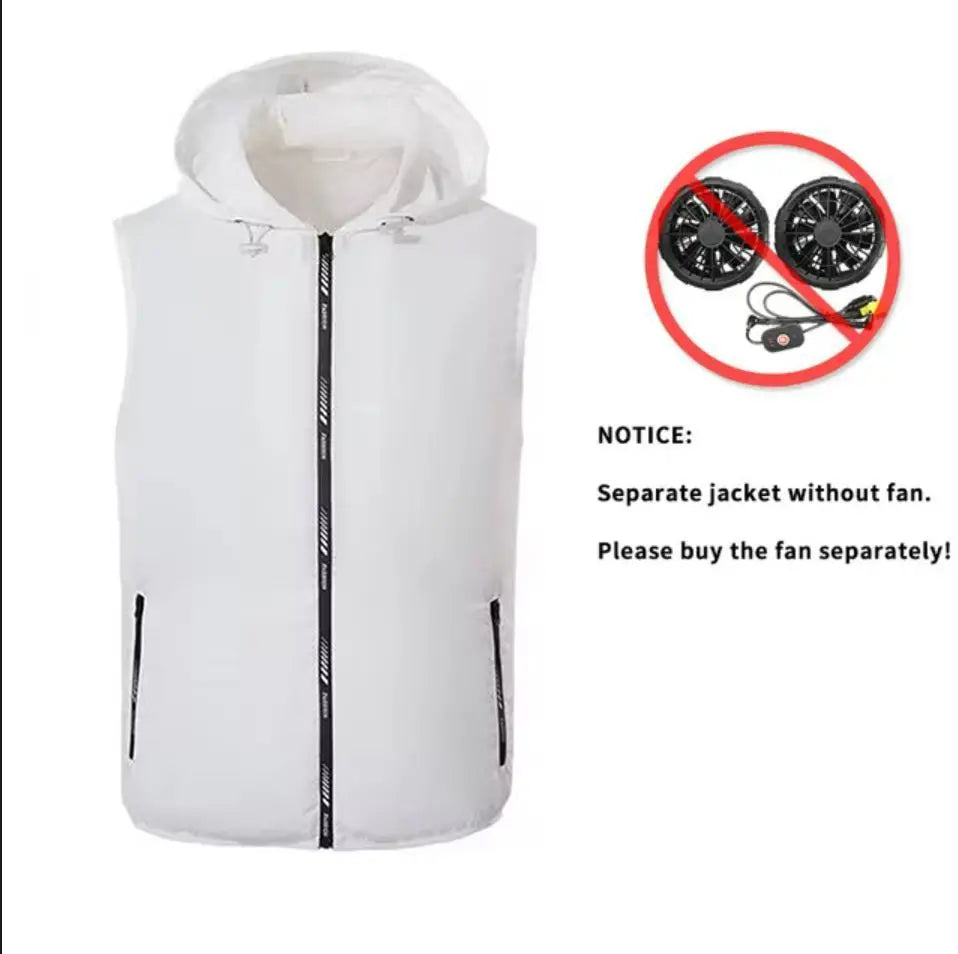 Summer Sport Fan Air Condition Cool Man Woman Travel Ultralight Brand Outdoor Vest Clothes Jacket Sun Windbreaker Fishing Worker