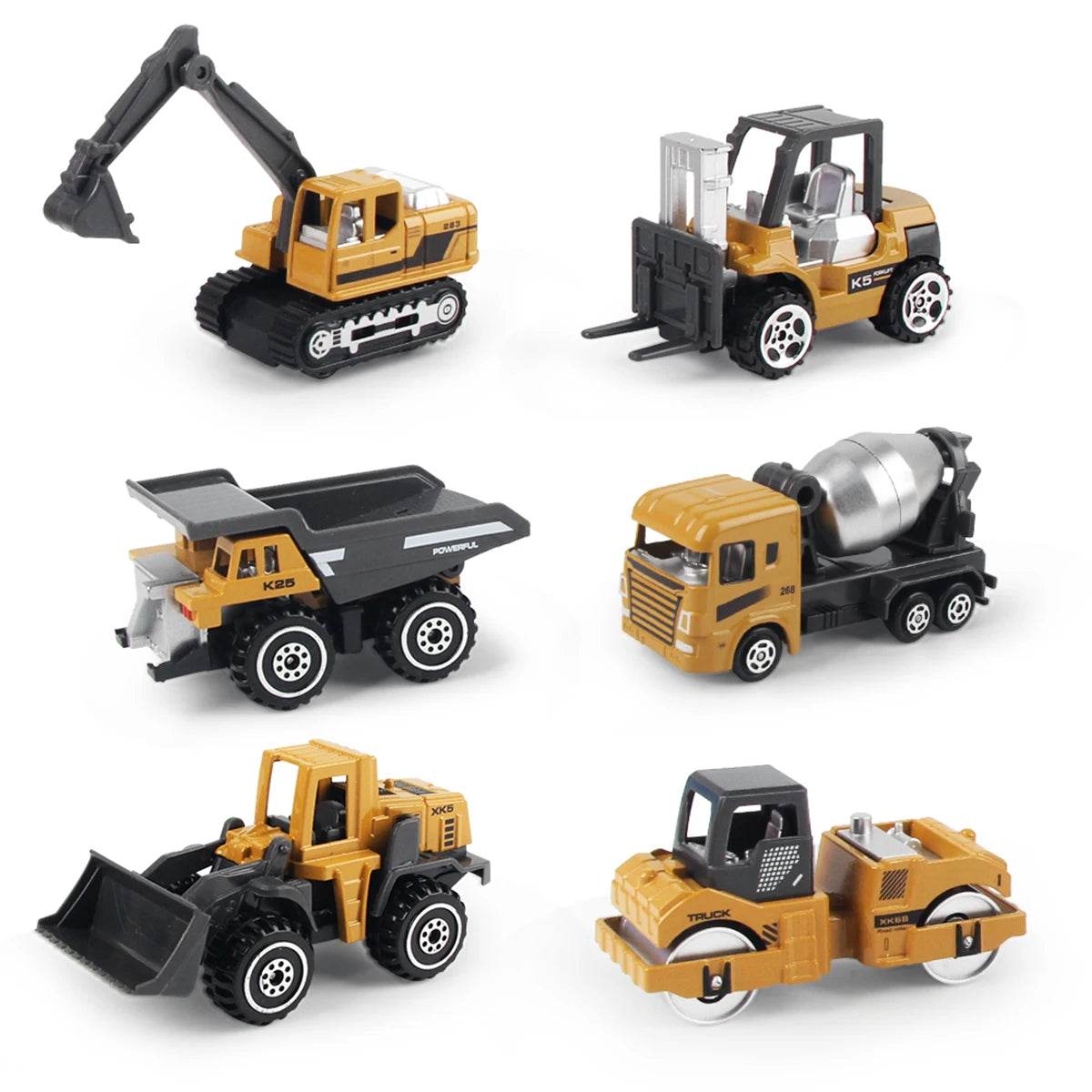 6pcs/set Alloy Engineering Truck Toy Car Classic Construction Model Vehicle Loader Tractor Excavator Toys for 3 years Boys Gifts - AIAZ