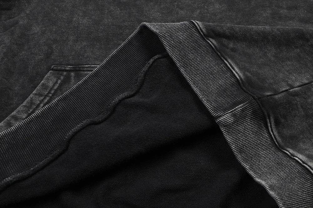 Gothic Vintage Washed Hoodies Teeth Funny Printed Sweatshirts Harajuku Retro Long Sleeve Pullover Men Women Y2k Oversized Hoodie - AIAZ