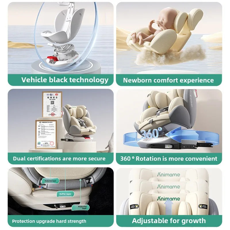 Baby Child Car Seat Can Sit and Lie Down Baby Car Can Sit and Lie Down Small Age Universal 0-4-7 -12 Years Old