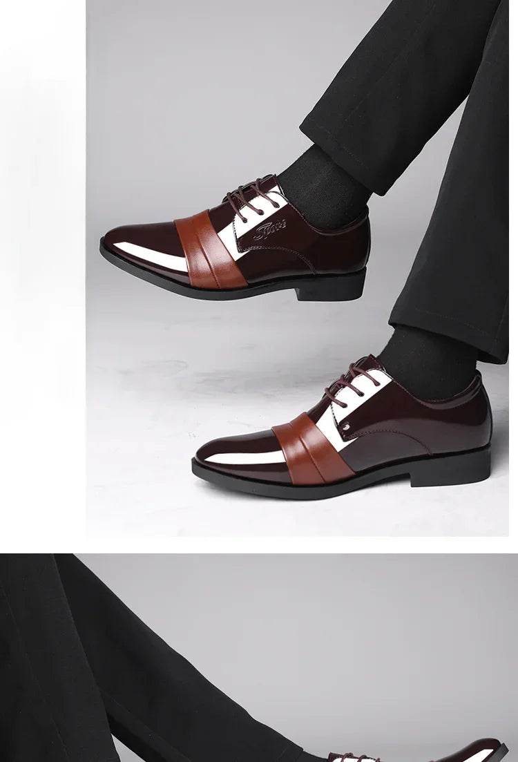 Business Men's Formal Shoes Official Leather Casual Social Shoe Male Black High Quality Fashion Gentleman 2024 Style Legitimate - AIAZ