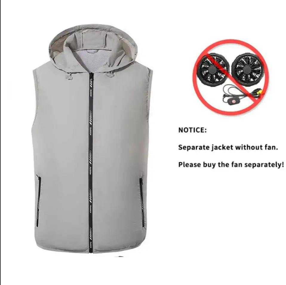 Summer Sport Fan Air Condition Cool Man Woman Travel Ultralight Brand Outdoor Vest Clothes Jacket Sun Windbreaker Fishing Worker