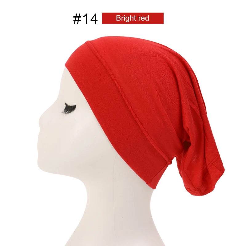 Fashion Muslim Hijab Caps Solid Underscarf Women Veil Modal Cotton Hijab Muslim Scarf Turbans Head Women's Hijabs Hat Islamic - AIAZ