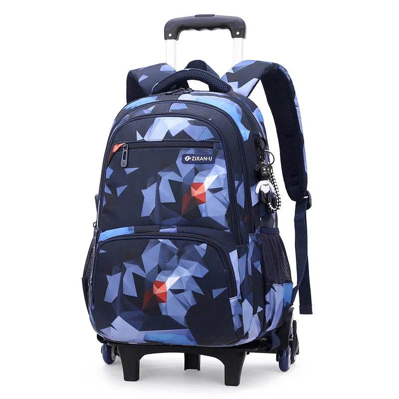 Children School bag with wheels school backpack On wheels School Trolley backpacks bags for boys wheeled School Rolling backpack - AIAZ