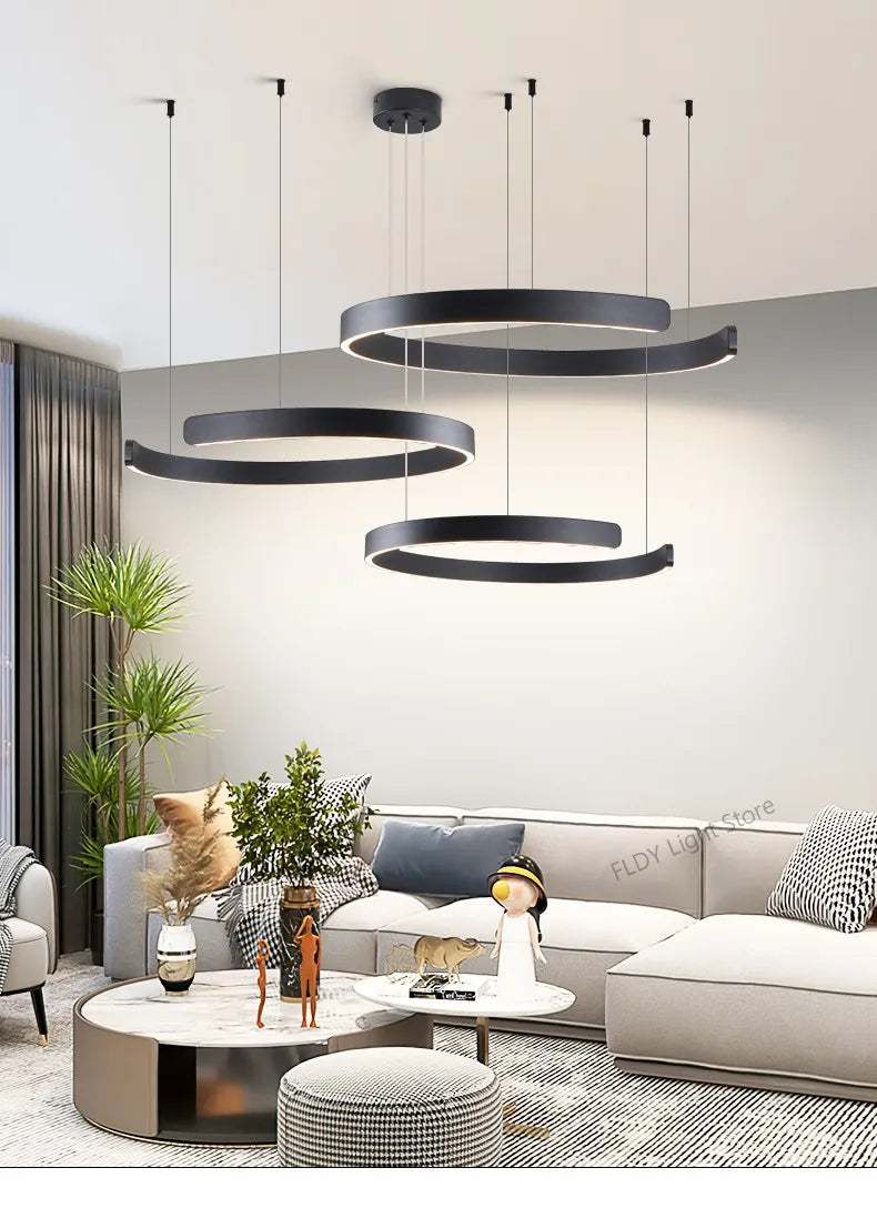 Ceiling chandelier Pendant light Chandeliers for dining room LED Bedroom living room nordic home decor Modern Round ring lamps