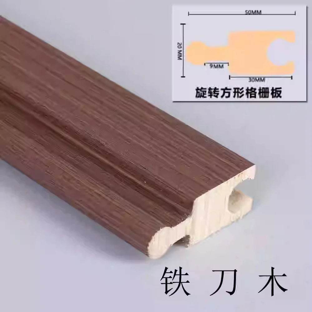6 pieces 2.3M Rotating Solid Wood Grille Panel - Great Wall wave board internet famous background wall wrap with cylinder