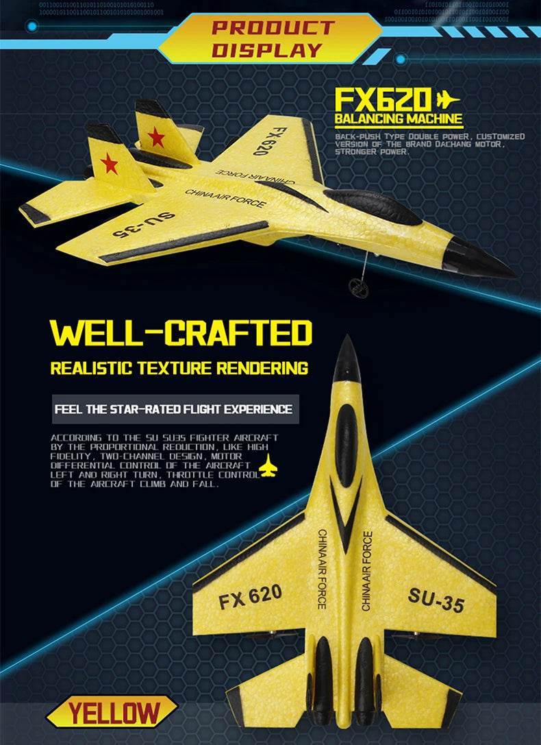 RC Foam Aircraft SU-35 Plane 2.4G Radio Control Glider Remote Control Fighter Plane Glider Airplane Foam Boys Toys for Children - AIAZ