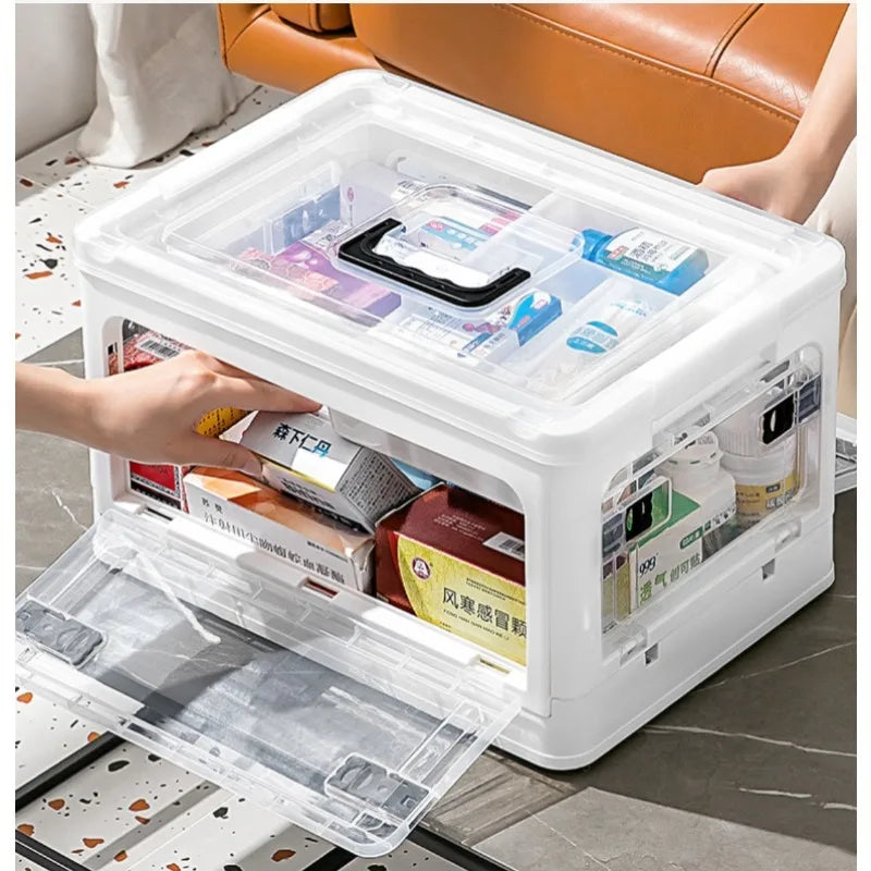 Medicine  Large Capacity Household Storage Box Transparent Emergency Medicine Box Foldable Multi-functional Sorting Box