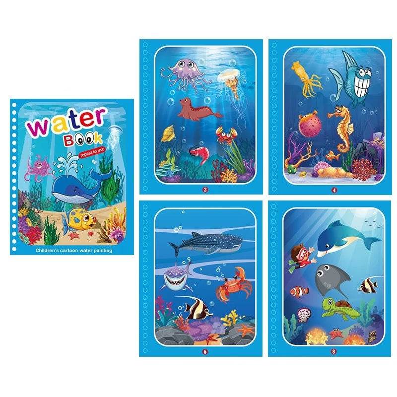 Children Early Education Toys Magical Book with Pen Water Drawing Toys Gift Reusable Coloring Book Magic Drawing Book - AIAZ