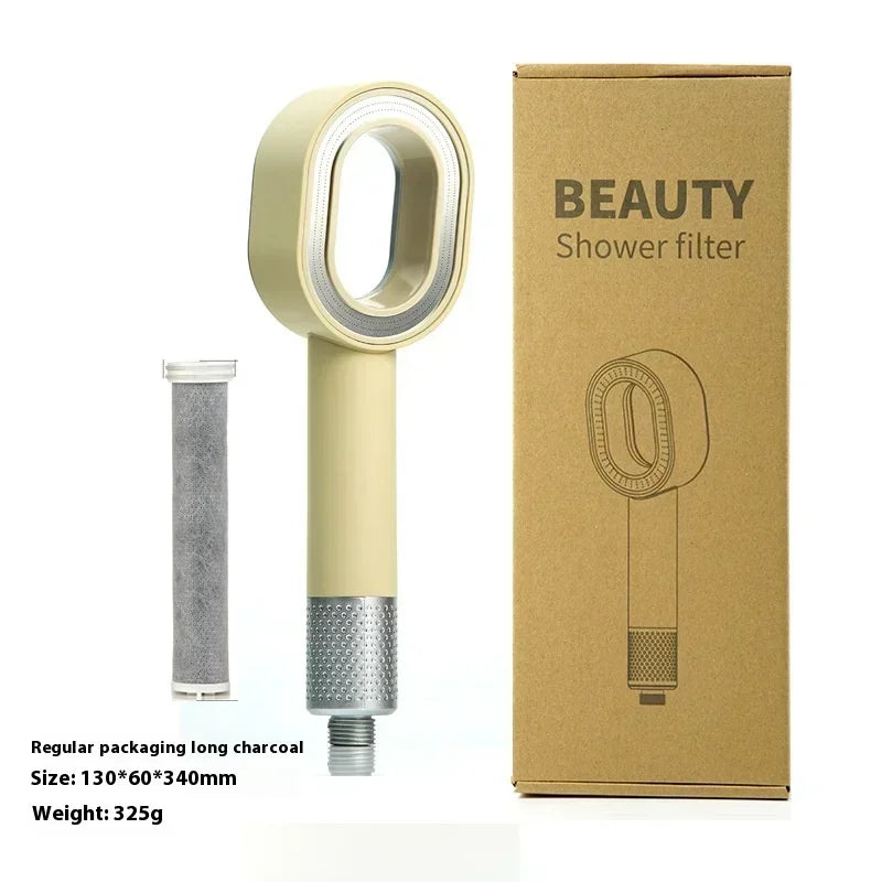 High end fragrance shower showerhead with carbon fiber filter element for filtering fragrance and skin care showerhead
