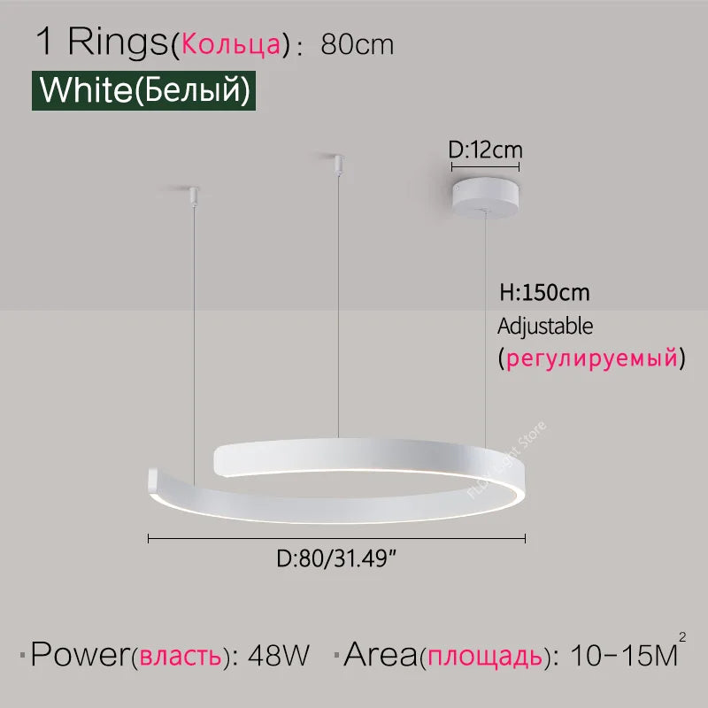 Ceiling chandelier Pendant light Chandeliers for dining room LED Bedroom living room nordic home decor Modern Round ring lamps