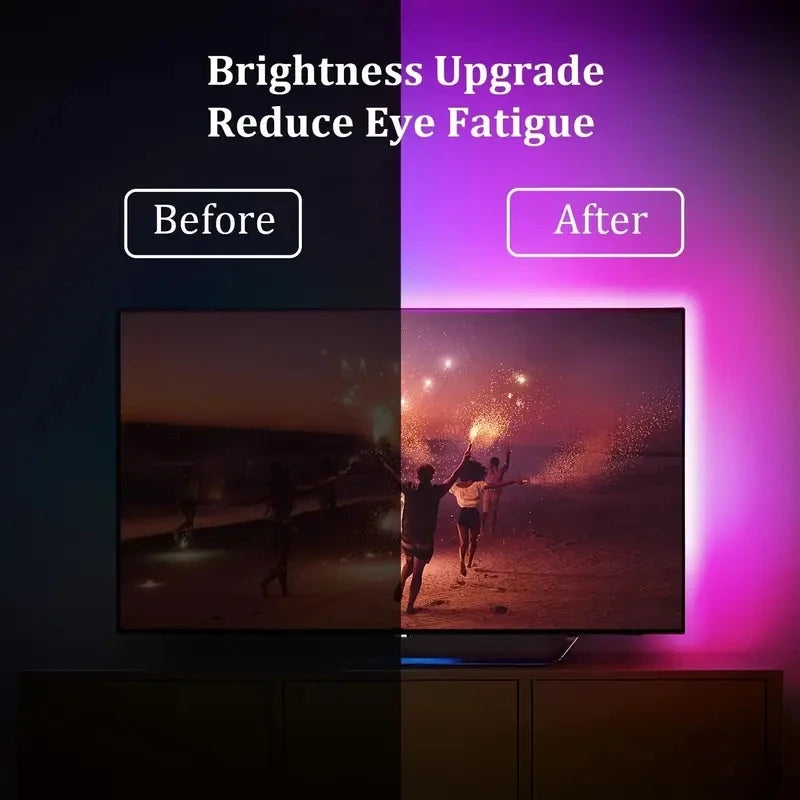 TV Backlight Music Sync Smart Strip Lights Color Pickup RGBIC LED Light 50-75 inch Screen App Remote for Game Home Ambient Light
