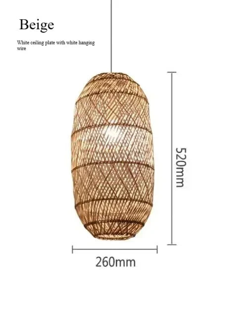 Japanese Style Wooden Woven Handmade Pendant Lights Restaurant Bedroom Study Room Chandelier Pastoral Rattan Tatami Chandeliers