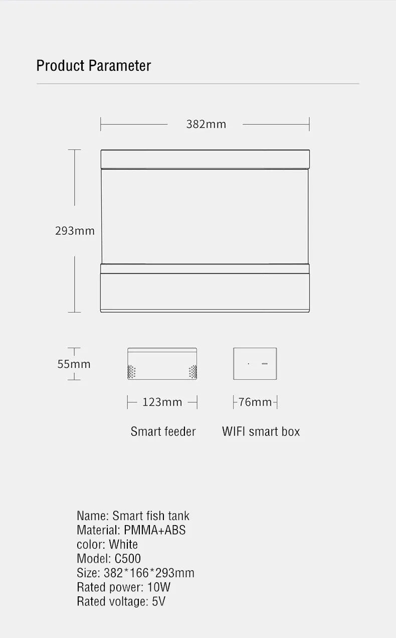 Smart Fish Tank Ecological Bottom Filter Fish Tank Desktop Aquarium Tank for Fish