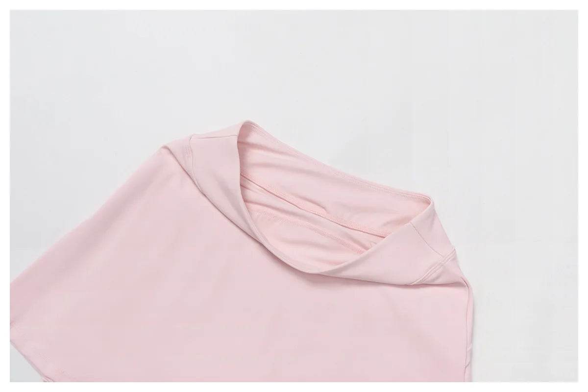 Tennis Top and Skirt Set Women Summer Sport Active Wear Badminton Golf Wear Yoga Outdoor Running Suit Black White Pink Skort - AIAZ