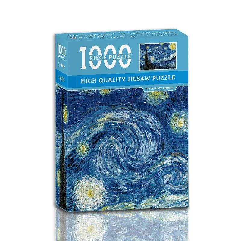 38*26cm Mini Jigsaw Puzzle 1000 Pieces for Adults Famous Oil Painting Van Gogh Puzzle Christmas Gift Toy Educational Toys - AIAZ