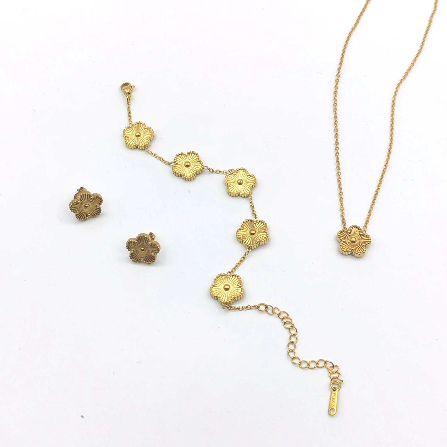 316L Stainless Steel Hot Selling Gold Plated Clover Charm Bracelet Luxury Five Leaf Flower Bracelets Jewelry For Women Gift