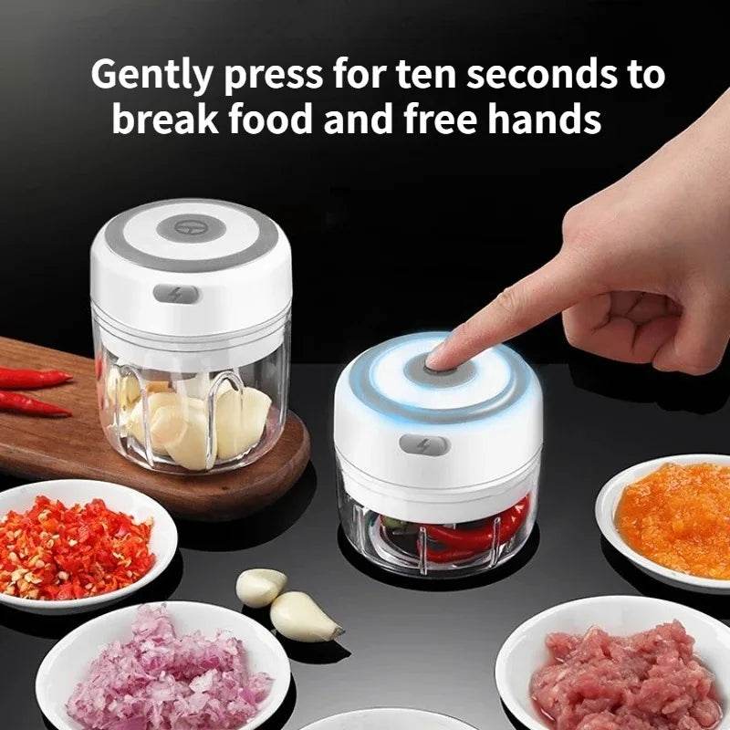 100ML/250ML Mini Electric Garlic Chopper USB Meat Grinder Garlic Masher Machine Sturdy Durable Crushed Ginger Vegetable Crusher - AIAZ