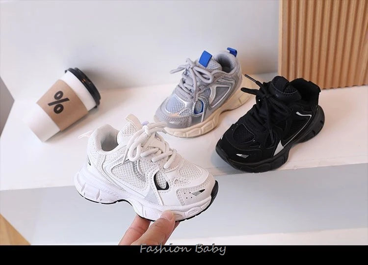 Spring/Autumn Breathable Mesh Casual Shoes for Boys Girls Kids Sneakers Footwears Flats Sport Running Shoes 3 Color