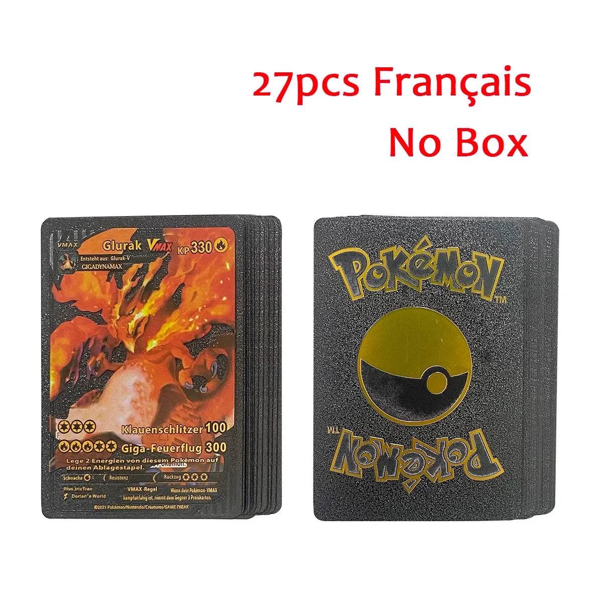 27-110pcs Pokemon Cards Pikachu Gold Silver Black Colorful Vmax GX Vstar Spanish English French German Collection Card Toys Gift - AIAZ