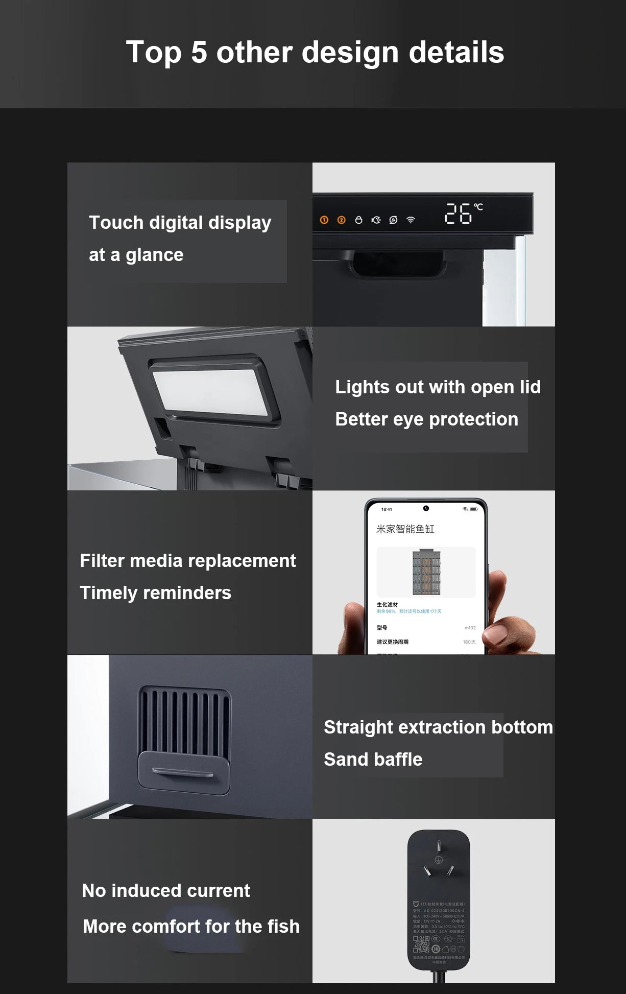 Xiaomi Mijia Smart Fish Tank MYG100 Work With Mijia APP Mobile Controlled Remote Feeding Smart Lighting System Light Aquarium20L