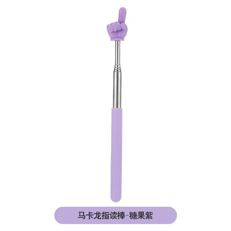 Stainless Steel Teaching Pointer Telescopic Rod Finger Design Teaching Stick Finger Reading Sticks School Office Supplies - AIAZ