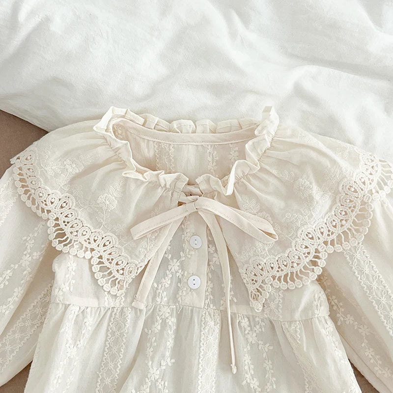 2025 New Spring 0-24M Baby Girl Clothing Infant Baby Girls Jumpsuit Long Sleeved Cotton Embroidery Newborn Baby Girls Bodysuits