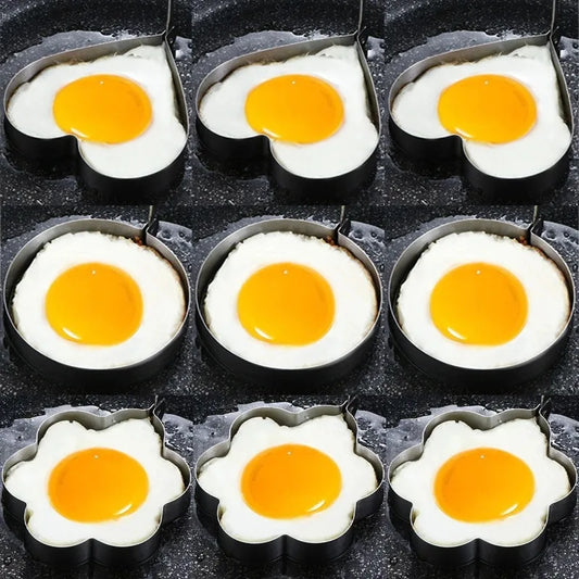 5 Style Heart Fried Egg Mold Stainless Steel Egg Mould Maker Breakfast Baking Omelette Rings Cooking Tools Kitchen Accessories