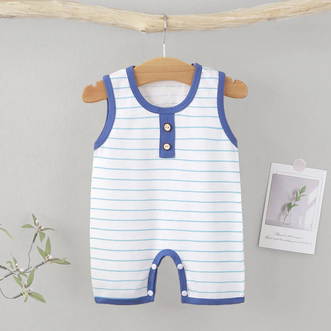 Summer Sleeveless Baby Rompers 0-2Y Striped Onesies for Newborn Baby Boy Infant Girl Striped Jumpsuit Baby Clothing