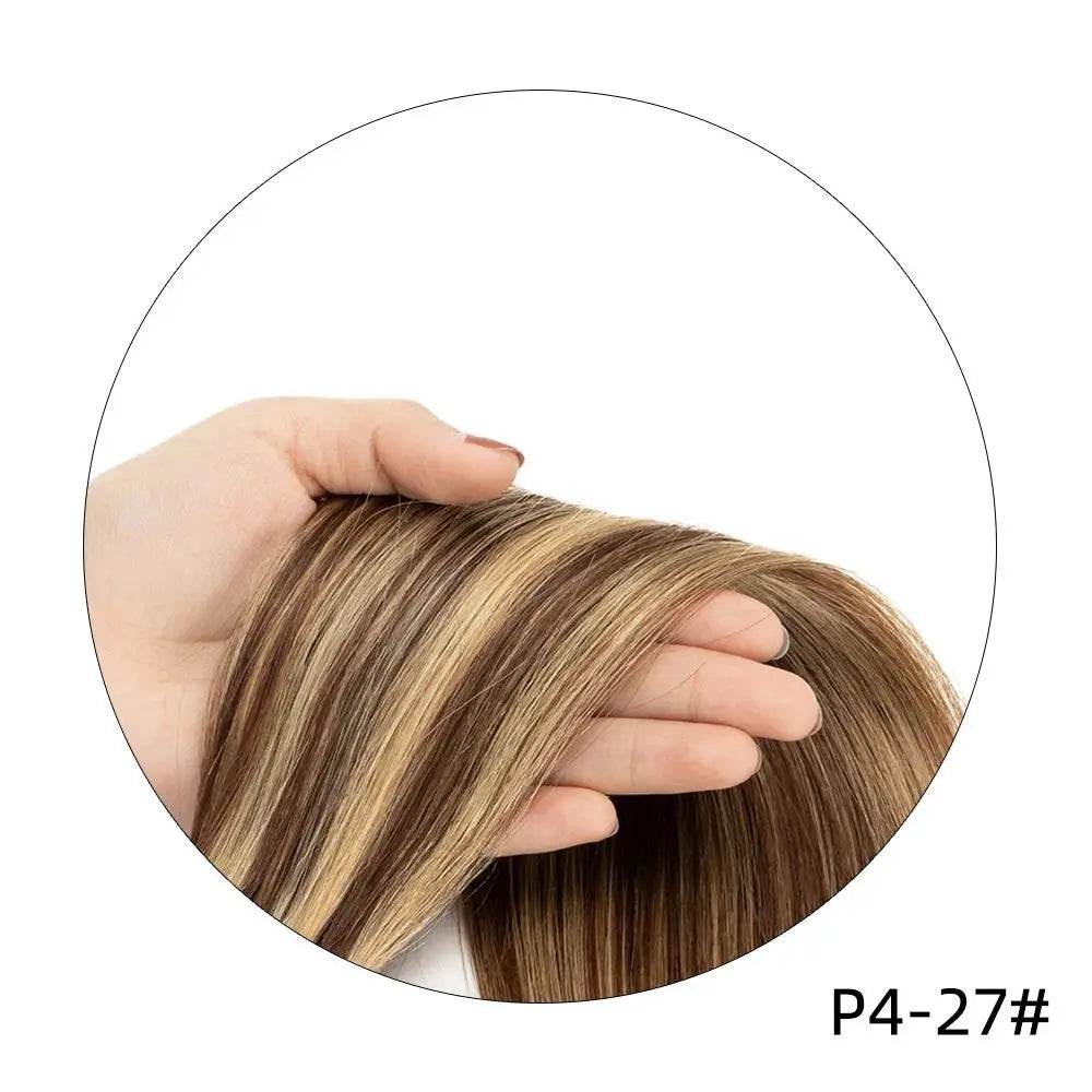 Invisible Twin Tabs Hair Extensions 12-24 inches PU Skin Tape cabelo humano 100 % natural Jet Black Micro Ring Weft Hair - AIAZ