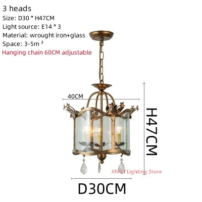 American Restaurant Chandelier Vintage   French Candle Bedroom Crystal Lighting Including light bulbs