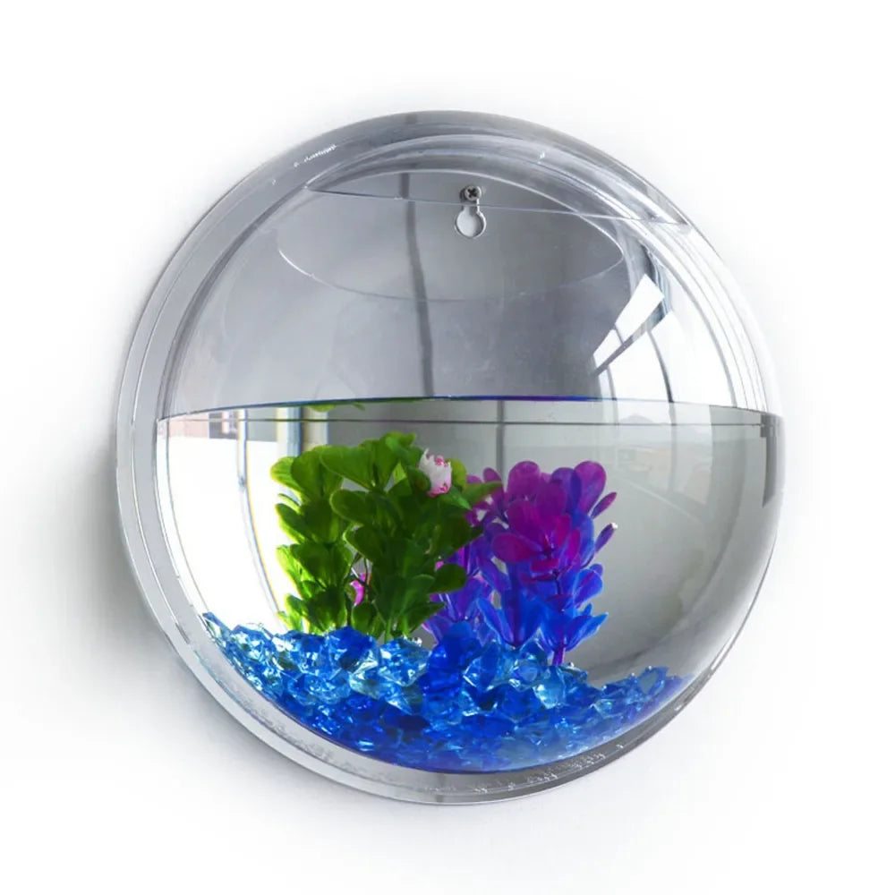 Pinsjar Acrylic Fish Bowl Wall Hanging Aquarium Tank Aquatic Pet Supplies Pet Products Wall Mount Fish Tank for Betta fish