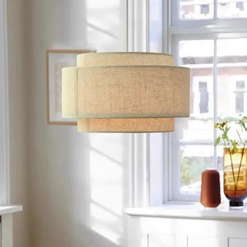 GEW Wabi-Sabi Hand-knitted Chandeliers Nordic Fabric Lampshade Pendant Lights For Restaurants, Shops, Bedroom Home Decor BT3001