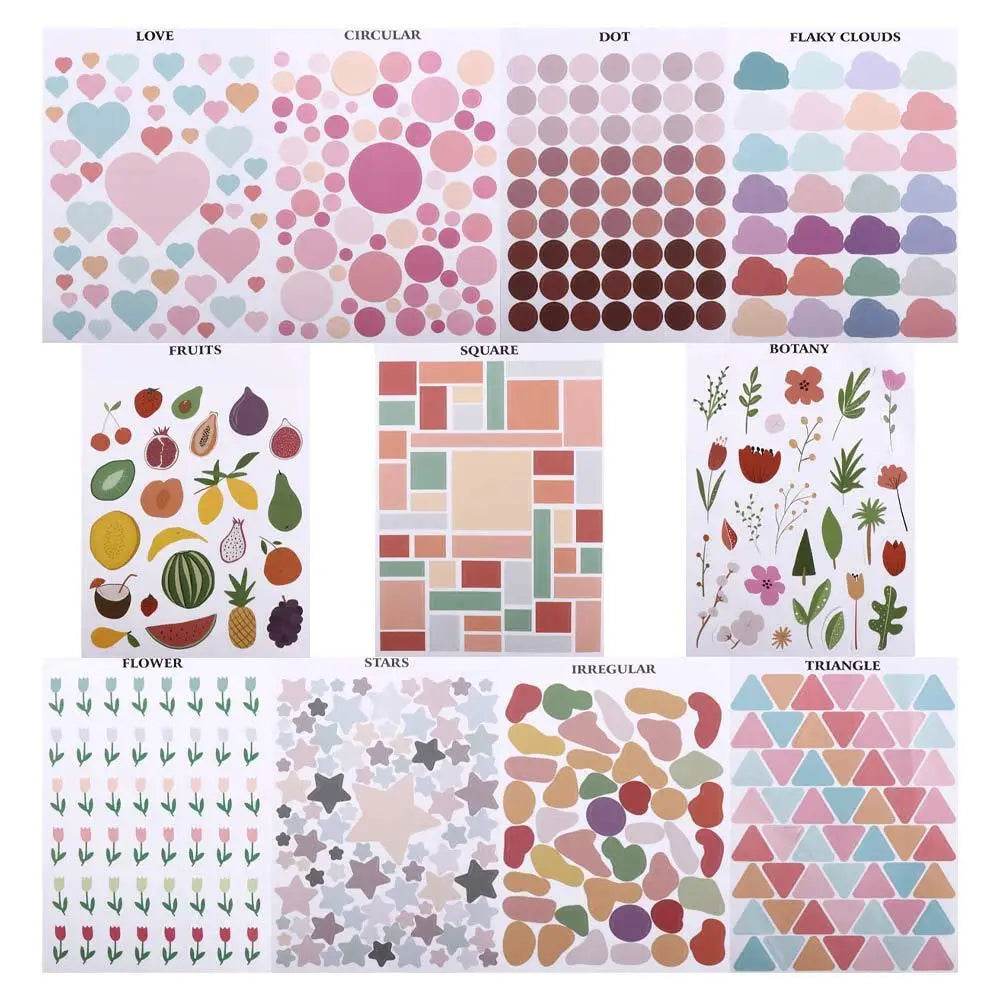 School Supplies Planner Album Self-adhesive Decorative Decals Label Stickers Stationery Stickers Diary Scrapbooking Stickers - AIAZ