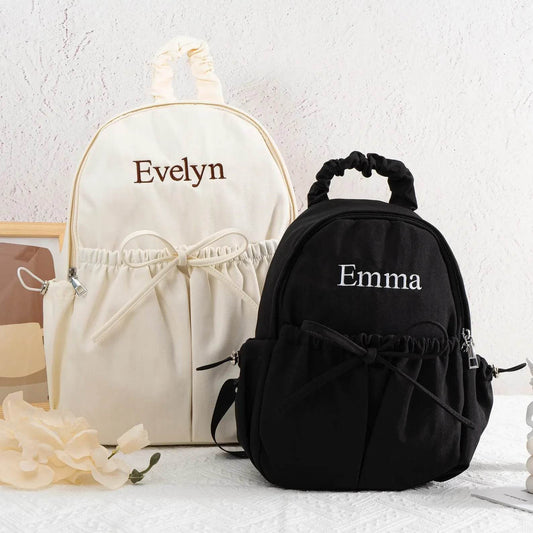 Fashion Bow Backpack Children's School Backpack Large Capacity Nylon School Bags Elementary School Book Bags Outdoor Travel Bag - AIAZ