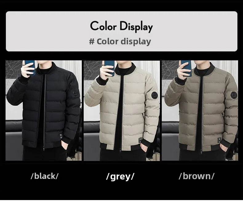 New Men's Outdoor Fashion Trend Windproof Warm Cotton Clothes Comfortable Versatile Breathable Sports Leisure Collar Jacket - AIAZ