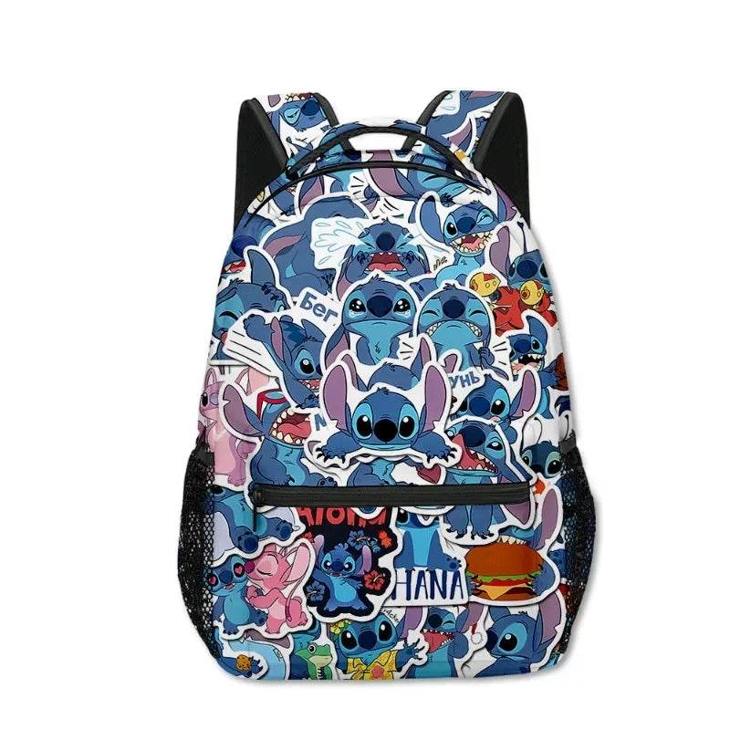 Stitch Primary School Student Anime Backpack Cartoon Large Capacity School Bag Printing Anime Kawaii Cartoon School Bag Mochila - AIAZ