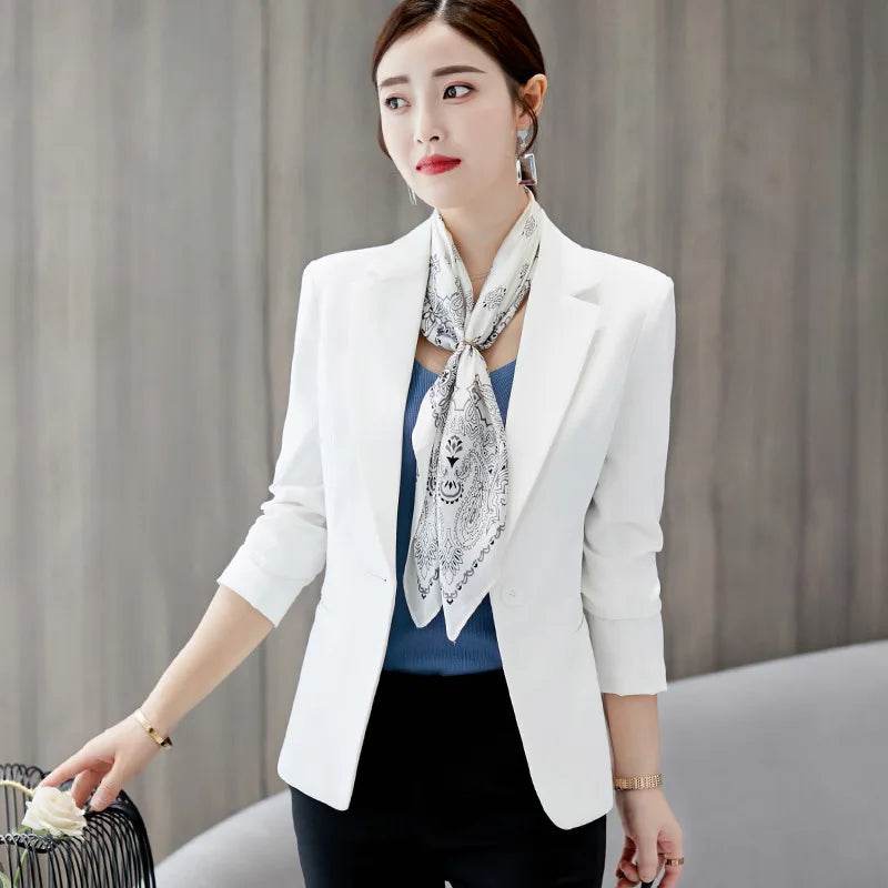 Elegant Business Lady Jacket New Women Full Sleeve Work Blazer Female Casual Coat Six Color Available Blazer Women Clothing - AIAZ