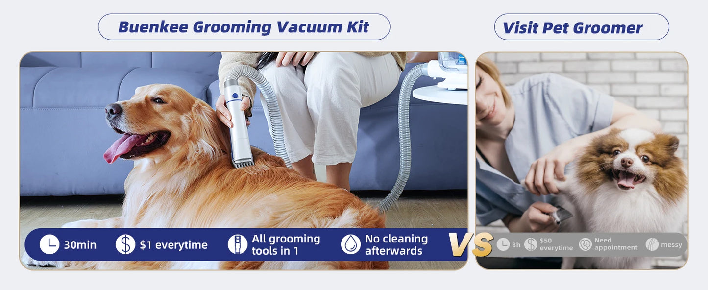 Dog Grooming Kit,Pet Grooming Vacuum&Dog Clippers,7 in 1 Pet Grooming Vacuum,Professional Grooming Shedding Tools for Dogs Cats