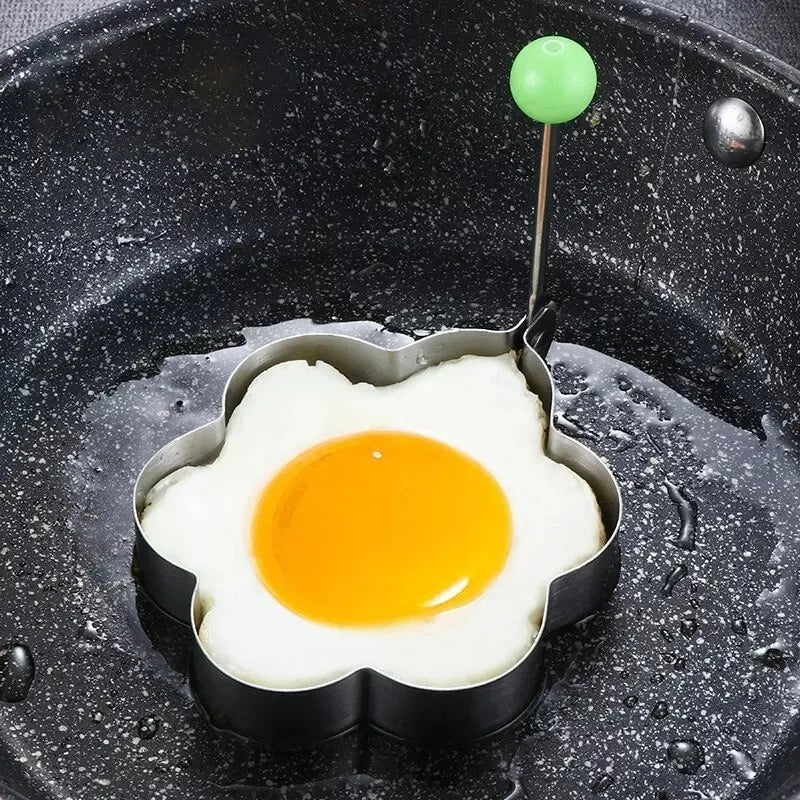5 Style Heart Fried Egg Mold Stainless Steel Egg Mould Maker Breakfast Baking Omelette Rings Cooking Tools Kitchen Accessories