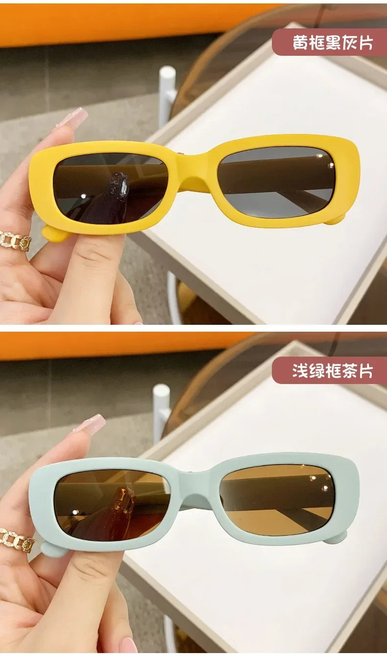 Children Cute Vintage Frosted Rectangle Sunglasses Outdoor Girls Boys Sweet Sun glasses Protection Classic Kids eyewear UV400